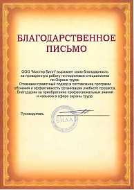 Отзыв компании ООО «Мастер Билл»